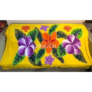 Hot Sale Rayon Sarong Hand Painted Flower Design Originally Handmade